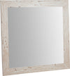 Biscottini Specchiera quadrata a muro in legno massello di tiglio finitura crema anticata L100xPR3xH100 cm Made in Italy