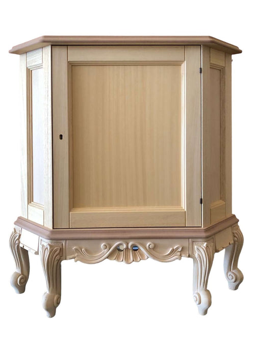 MOBILI 2G - Credenza 1 porta ad angolo classica barocco Legno grezzo 89x62x92