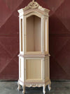 MOBILI 2G - Vetrina ad angolo 2 ante classica barocco Legno grezzo 89x62x225