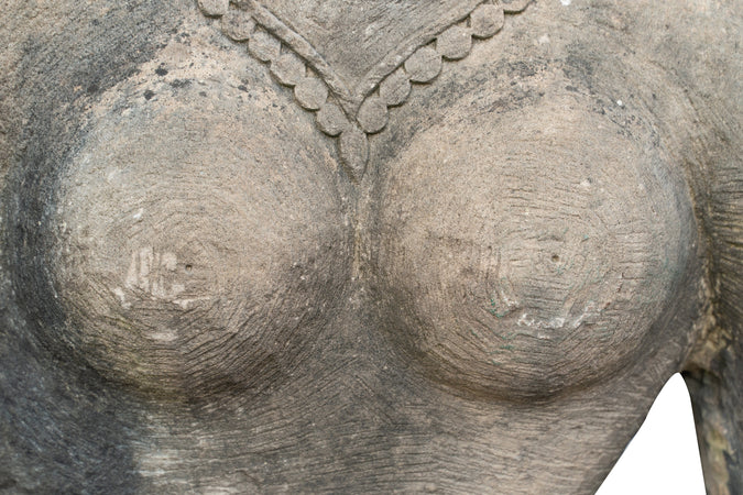 Biscottini Biscottini Statua Donna Pietra Fatta a Mano 65x30x120 Scultura Unica Giardino