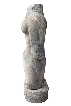 Biscottini Biscottini Statua Donna Pietra Fatta a Mano 65x30x120 Scultura Unica Giardino