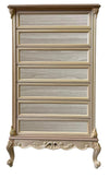 MOBILI 2G - Cassettiera 7 cassetti classica barocco Legno grezzo 87x48x148