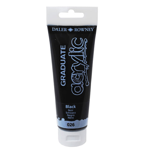 Colore Acrilico Fine Graduate Tubo 120 Ml Nero Daler Rowney