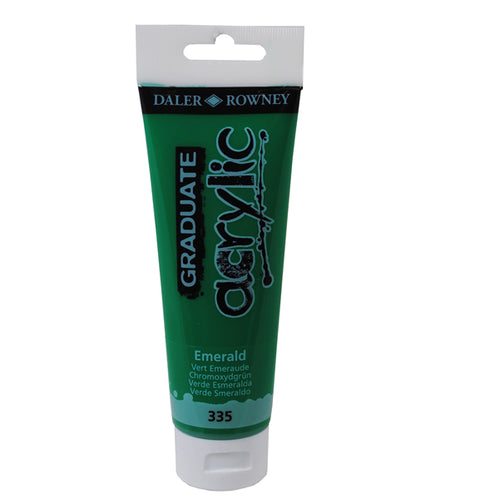 Colore Acrilico Fine Graduate Tubo 120 Ml Verde Smeraldo Daler Rowney