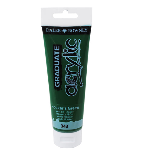 Colore Acrilico Fine Graduate Tubo 120 Ml Verde Hooker Daler Rowney