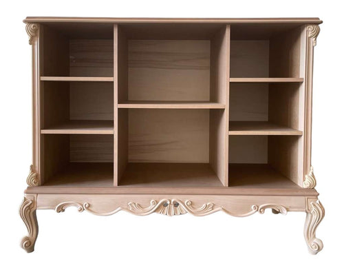 MOBILI 2G - Credenza bacheca a giorno classica barocco Legno grezzo 130x48x100