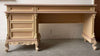 MOBILI 2G - scrivania toilette 5 cassetti classica barocco Legno grezzo 162x42x82