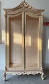 MOBILI 2G - Vetrina 2 ante classica barocco Legno grezzo 114x46x214