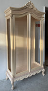 MOBILI 2G - Vetrina 2 ante classica barocco Legno grezzo 114x46x214