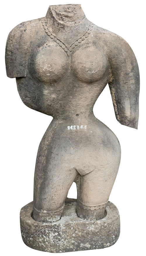 Biscottini Biscottini Statua Donna Pietra Fatta a Mano 65x30x120 Scultura Unica Giardino