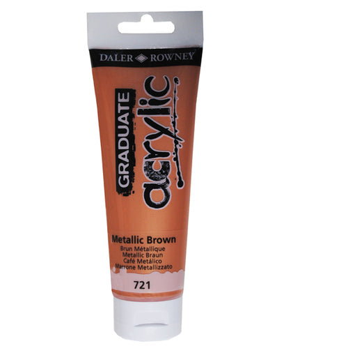 Colore Acrilico Fine Graduate Tubo 120Ml Marrone Metal Daler Rowney