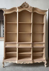 MOBILI 2G - Libreria a giorno 3 cassetti classica barocco Legno grezzo 165x38x236