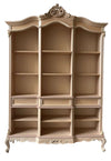 MOBILI 2G - Libreria a giorno 3 cassetti classica barocco Legno grezzo 165x38x236
