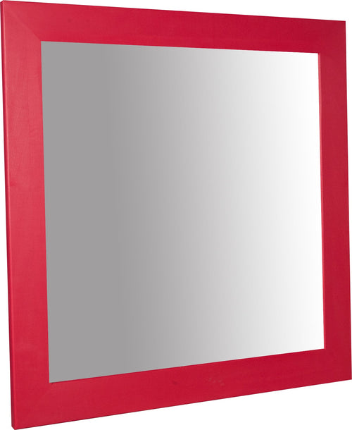 Biscottini Biscottini Specchiera Quadrata Parete Legno Tiglio Rossa 100x3x100 Made Italy