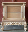 MOBILI 2G - Comodino 2 cassetti classico barocco Legno grezzo 55x37x60