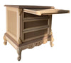 MOBILI 2G - Comodino 3 cassetti 1 tiretto classico barocco Legno grezzo 68x55x70