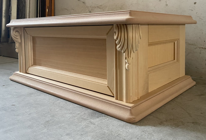 MOBILI 2G - Comodino sospeso 1 cassetto classica barocco Legno grezzo 55x34x21