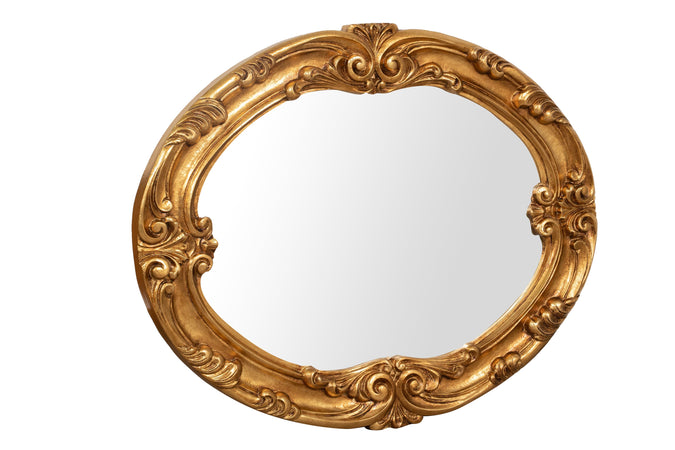 Biscottini SPECCHIERA DA PARETE IN LEGNO FINITURA FOGLIA ORO ANTICATO MADE IN ITALY