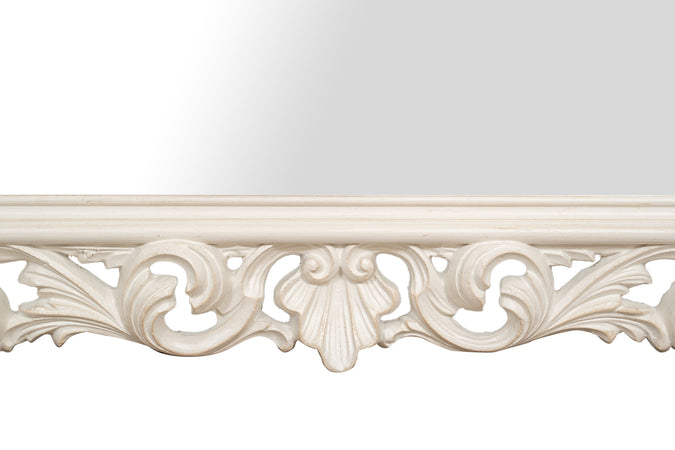 Biscottini SPECCHIERA DA PARETE IN LEGNO FINITURA BIANCA ANTICATA MADE IN ITALY