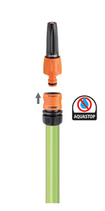 Raccordo automatico rapido aquastop con stringitubo per irrigazione e giardinaggio