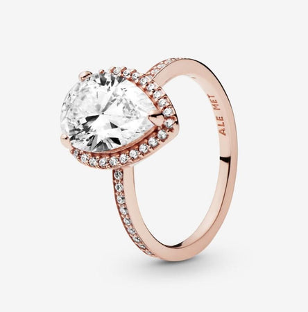 Pandora Anello Punto Luce a goccia scintillante rosè