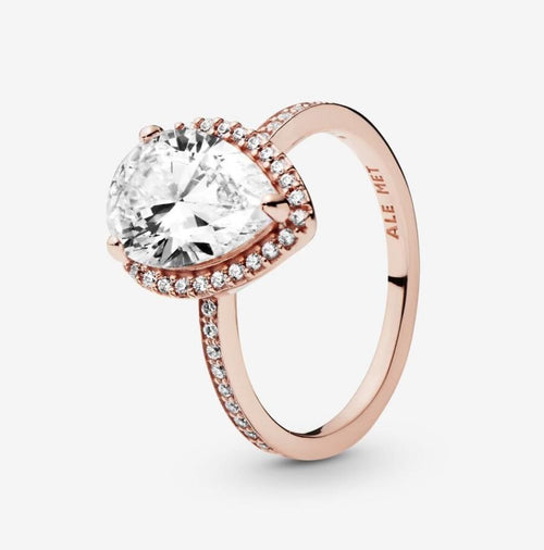 Pandora Anello Punto Luce a goccia scintillante rosè