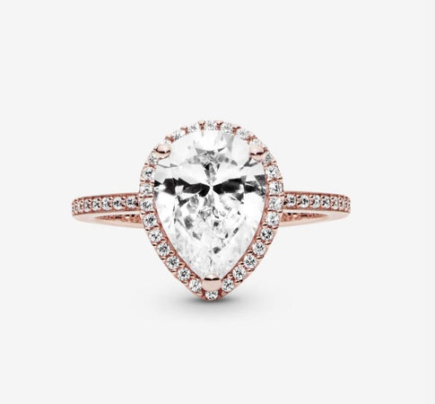 Pandora Anello Punto Luce a goccia scintillante rosè