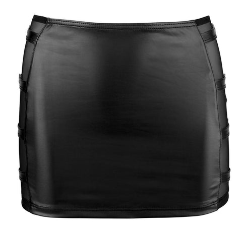 Mini gonna con fibbie Nero Elasticizzato