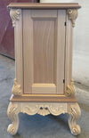 MOBILI 2G - Porta vasi credenzina classico barocco Legno grezzo 41x41x70