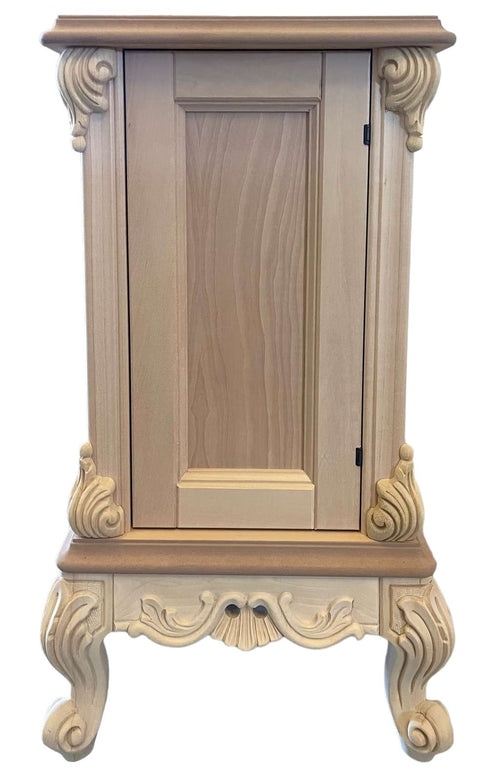 MOBILI 2G - Porta vasi credenzina classico barocco Legno grezzo 41x41x70