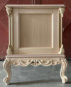 MOBILI 2G - Fioriera quadrata classica barocco Legno grezzo 62x62x76