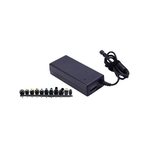 Alimentatore universale a tensione variabile 90w - ingresso 100~240Vca, uscita 15-16-18(18,5)-19(19,5)-20-22 Vcc - corrente max 6A - 9 spinotti a corredo