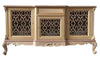 MOBILI 2G - Credenza 3 porte 1 cassetto classica barocco Legno grezzo incisa 174x60x92