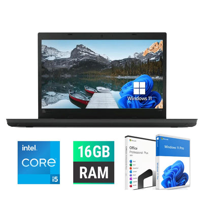 Notebook Ricondizionato Pc Portatile LENOVO Thinkpad L480 Core i5-8250U 14 RAM 16GB SSD 512GB Windows 11 Pro + Office 2021