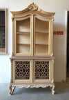 MOBILI 2G - Cristalliera 2 porte classica barocco Legno grezzo incisa 120x56x226