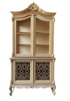 MOBILI 2G - Cristalliera 2 porte classica barocco Legno grezzo incisa 120x56x226