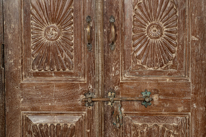 Biscottini Biscottini Stipo Libreria Legno Massiccio Porta Antica 115x55x223 Arredo Casa