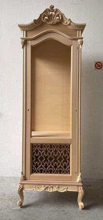 MOBILI 2G - Vetrina 1 anta classica barocco Legno grezzo incisa 72x46x214