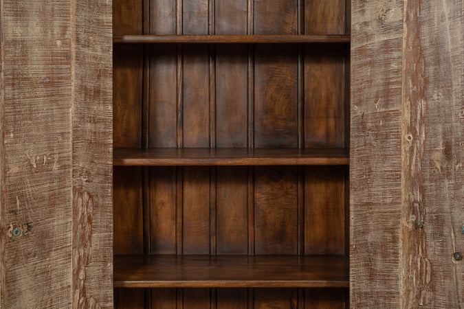 Biscottini Biscottini Stipo Libreria Legno Massiccio Porta Antica 115x55x223 Arredo Casa