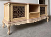 MOBILI 2G - Porta tv 2 ante 1 cassetto classico barocco Legno grezzo incisa 174x60x76