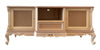 MOBILI 2G - Porta tv con pannello classico barocco Legno grezzo 174x60x189