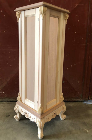 MOBILI 2G - Porta vasi credenzina classico barocco Legno grezzo 41x41x110