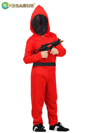 COSTUME CARNEVALE GUARDIANO ( SQUID GAME ) CON MASCHERA DA 7 A 14 ANNI - PEGASUS