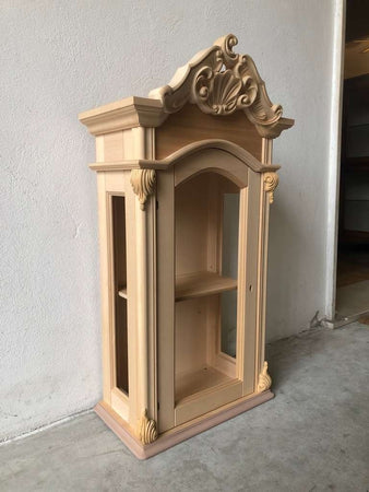 MOBILI 2G - Pensile rettangolare classico barocco Legno grezzo 53x30x102