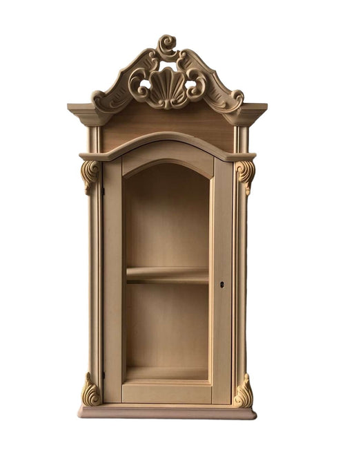 MOBILI 2G - Pensile rettangolare classico barocco Legno grezzo 53x30x102