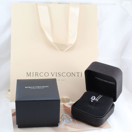 Anello donna princess Mirco Visconti in oro bianco zaffiro e diamanti G VS
