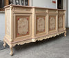 MOBILI 2G - Credenza 4 porte 4 cassetti classica barocco intarsio Legno grezzo 227x60x106
