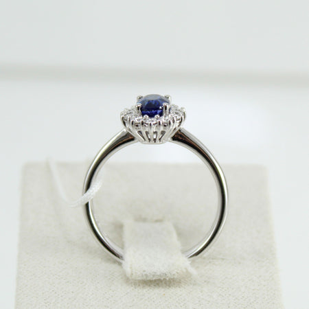 Anello donna princess Mirco Visconti in oro bianco zaffiro e diamanti G VS