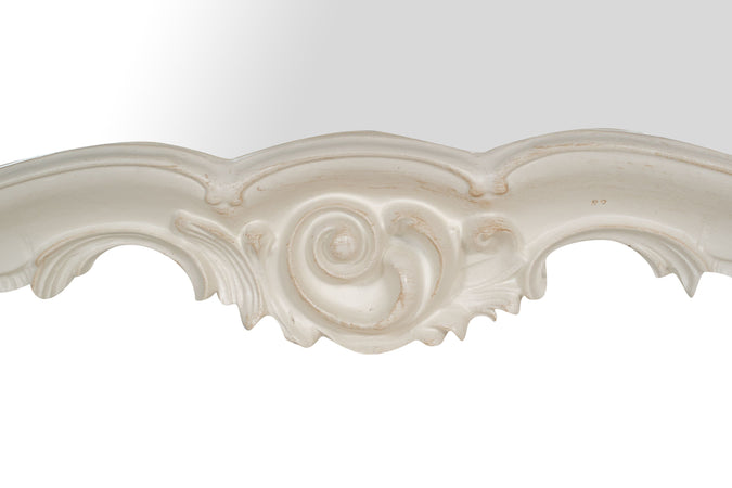 Biscottini Specchio parete Biscottini legno bianco anticato 110x72x4 artigianale made Italy