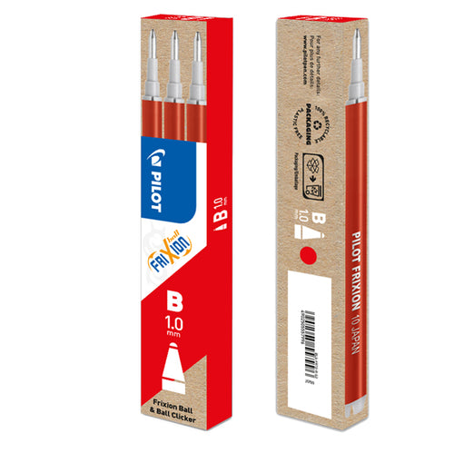 Set 3 Refill Sfera Frixionball Clicker 1.0Mm Rosso Pilot